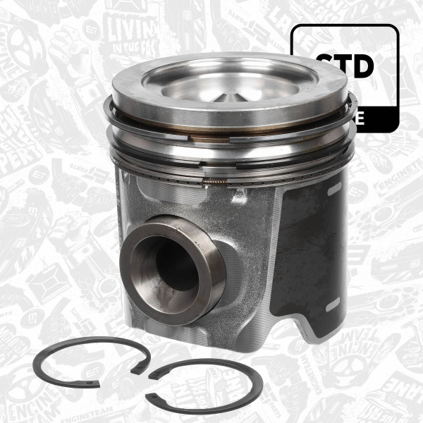 PM011500, Piston, Complete piston with rings and pin, ET ENGINETEAM, 500055469, 500086184, 504254755, 8097809, 123370, 41806600, 853660