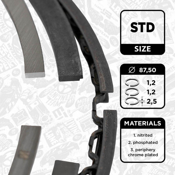 R1002600, Piston Ring Kit, Piston rings - 1 piston set, ET ENGINETEAM, 01561N0, 08-423400-00, 800044940000, 9-2172-00, 800044910000