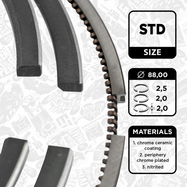 Piston Ring Kit - R1007900 ET ENGINETEAM - 00531N0, 08-428700-00, 800115010000