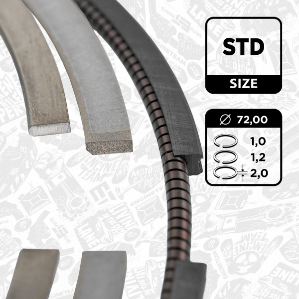 Piston Ring Kit - R1009400 ET ENGINETEAM - 71732631, 01020N0, 08-433200-00