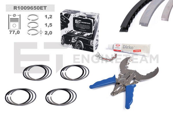 R1009650ET, Piston Ring Kit, Repair set - pistons rings (for 1 engine), ET ENGINETEAM, 800079010050