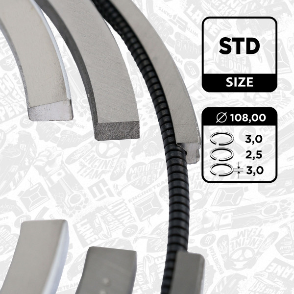 R1009800, Kolbenringsatz, Kolbenringsatz für 1 Kolben, ET ENGINETEAM, MAN D0834 / D0836 > EUR4 EUR5, 51.02503-0670, 51.02503-0755, 51.02503-0782, 51.02503-0813, 51.02503-0884, 800075110000