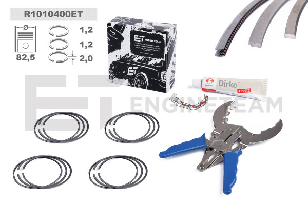 R1010400ET, Piston Ring Kit, Repair set - pistons rings (for 1 engine), ET ENGINETEAM, 06H198151B, 06J198151P, 06H198151C, 800077510000