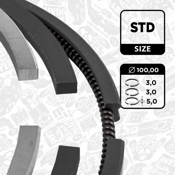 Piston Ring Kit - R1011400 ET ENGINETEAM - 59010391, 62010304, 62110096