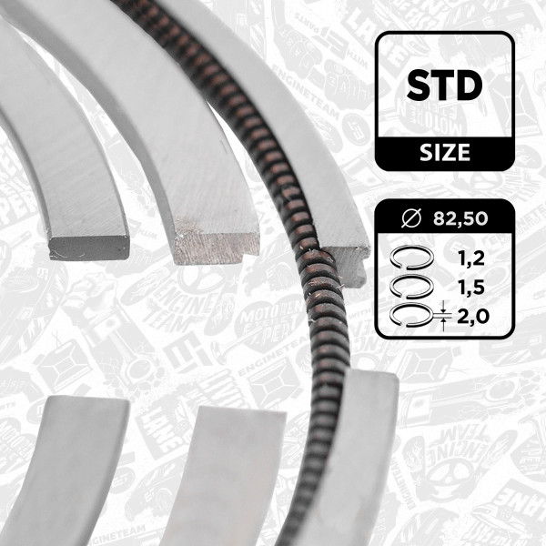 R1012200, Kolbenringsatz, Kolbenringsatz für 1 Kolben, ET ENGINETEAM, Audi Seat Skoda VW A3 Altea Leon Octavia II Golf Passat 2,0 TFSI BBJ BLX 2004+, 06D198151B, 06D198151E, 06F198151A, 06F198151, 03319N0, 08-435100-10, 800111510000, 08-438500-00