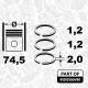 Piston Ring Kit - R1013100VR1 ET ENGINETEAM - 04E198151AB, 04E198151B, 04E198151F