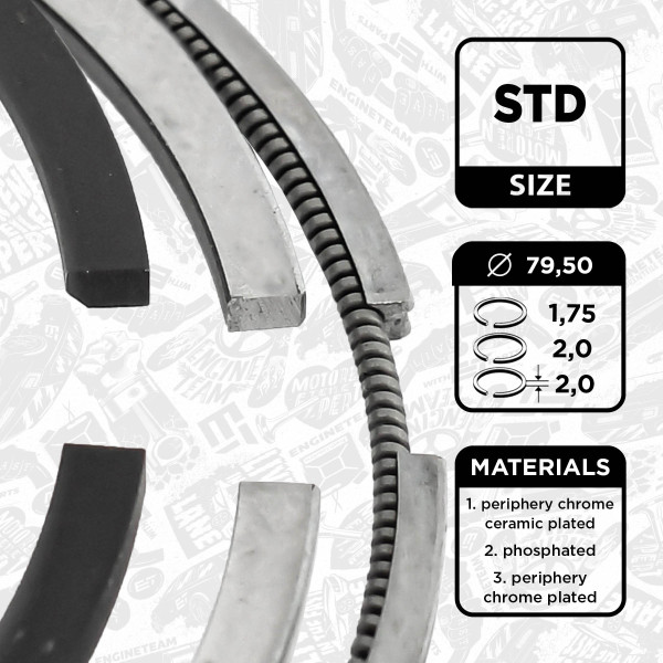 Piston Ring Kit - R1013600 ET ENGINETEAM - 04L198151H, 04L198151A, 800115310000