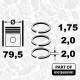 Piston Ring Kit - R1013600VR1 ET ENGINETEAM - 04L198151H, 04L198151A