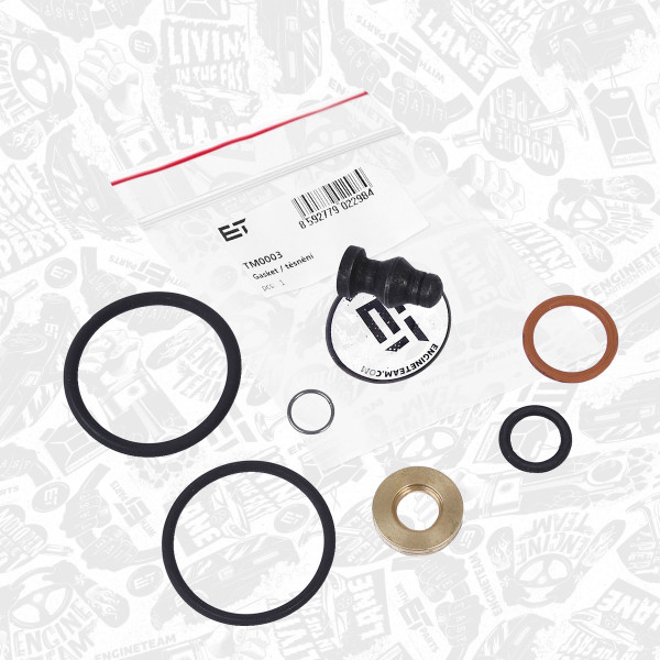 TM0003, Seal Kit, injector nozzle, Gasket various, ET ENGINETEAM, Audi Seat Skoda VW A3 A4 Ibiza Leon Octavia Passat 1,2 Tdi 1,9 TDi BLK BXE  2000+, 038198051C, 038198051B, 038198051, 038198051A, 15-38642-01, 434.650, 46527, 434.651, 900.650