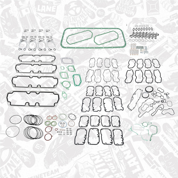 TS0024, Dichtungsvollsatz, Motor, Dichtungssatz komplett, ET ENGINETEAM, Scania 4/series 164/DC 16.01/02/04/05/06/08/09/17/18/19/21, 13488502, 01-34885-02, 551387, 1309051, 1404306, 1468555, 1505366, 1516474, 1542104, 1744775, 1892765, 1893054, 550469, 613488500, 61-34885-00, 713487400, 71-34874-00, 713495110, 71-37932-00, T9001900, 013488502, 0551387
