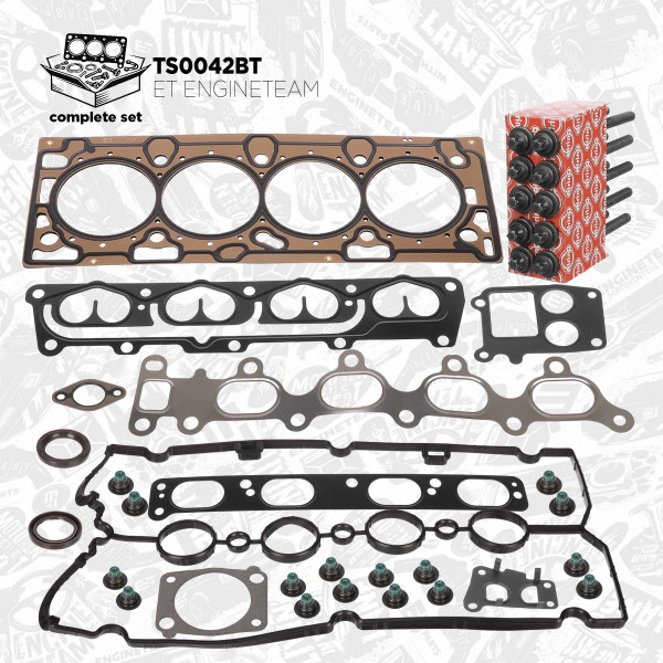 TS0042BT, Dichtungssatz, Zylinderkopf, Zylinderkopf Dichtungssatz, ET ENGINETEAM, Fiat Opel Stilo Astra Vectra Zafira Z 16 XER 1,6 2000+, 1606221, 71739868, 93176980, 02-36025-01, 388.210
