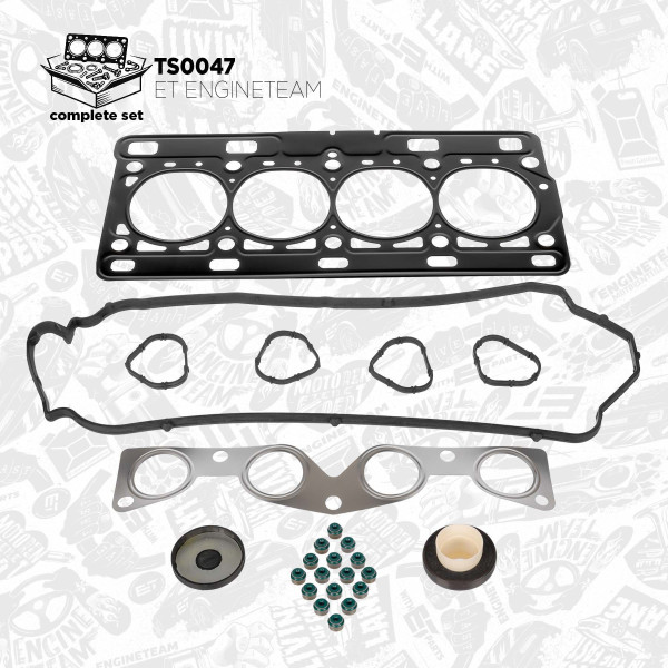 TS0047, Gasket Set, cylinder head, Cylinder head gasket set, ET ENGINETEAM, Dacia Renault Logan Sandero Clio Kangoo Modus Twingo D4F 2005+, 7701475822, 505.050