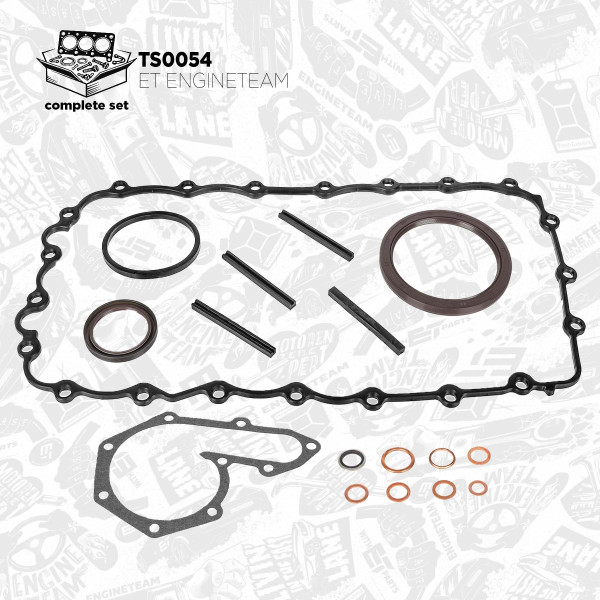 TS0054, Dichtungssatz, Kurbelgehäuse, Kurbelgehause Dichtungsatz, ET ENGINETEAM, Nissan Opel Renault Primera Vivaro Kangoo Trafic II F9Q 760 1,9D 2001+, 7701470176, 54089200, 906.550