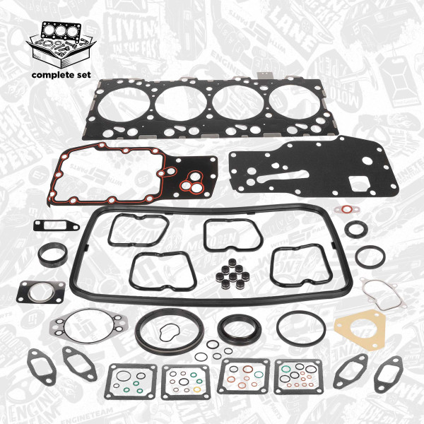 TS0055, Gasket Set, cylinder head, Full gasket set, ET ENGINETEAM, Iveco FPT F4GE0404A* F4GE0484C* F4GE9454J* F4GE9454D* F4GE9484F* N45MNAD00* N45MNAE00* N45MNSD00* N45MNSE00* N45MNTD20* N45MNTE20*, 891000, 200330, 2830919, 8093897