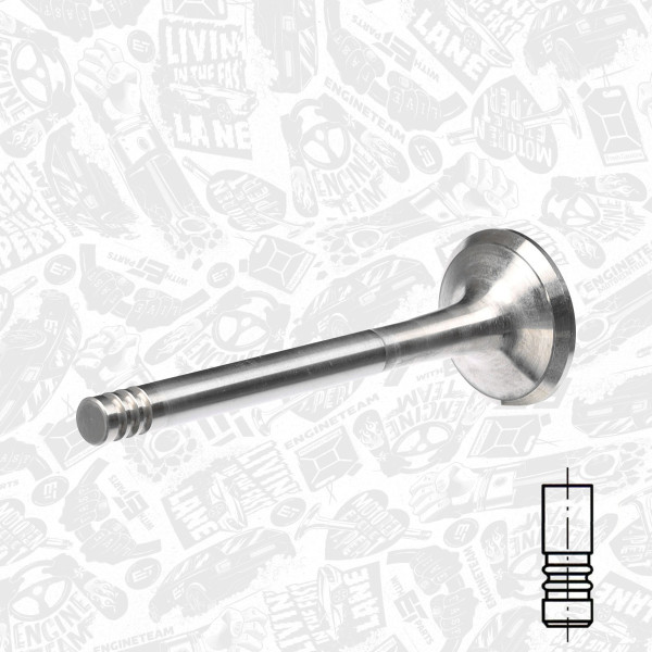 VE0015, Exhaust Valve, Exhaust valve, ET ENGINETEAM, Skoda VW Audi Seat 1,9D/TD 2,5TDI 1978-2004, 074109611, 33049, R4640/RCR, V91334, 39185, R4640/BMARCR, 74109611