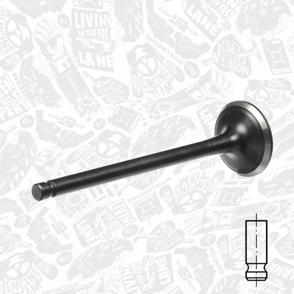 VE0028, Exhaust Valve, Exhaust valve, ET ENGINETEAM, Chevrolet Aveo/Matiz, Daewoo Matiz/Tico 0,8/1,0/1,2i 1995+, 11915A78B01-000, 96352793, 12915-78B00-222, 771004, R4895/RNT, V94369