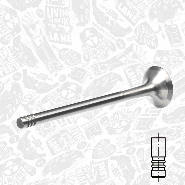 VE0119, Auslassventil, Auslassventil, ET ENGINETEAM, Alfa Romeo Fiat Lancia 1,2/1,4i 1999+, 55185080, R6507/RCR, V98027