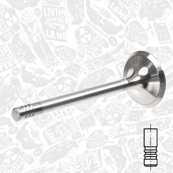 VI0006, Einlassventil, Einlassventil, ET ENGINETEAM, Fiat Ducato 2,0i, Ford Escort/Mondeo 1,8D/TD 1987+, 89FF6507AA, 6172851, 105-35529, 50004545, R4375/BMCR, V91821, 18374, R4375/BMARCR, V91993