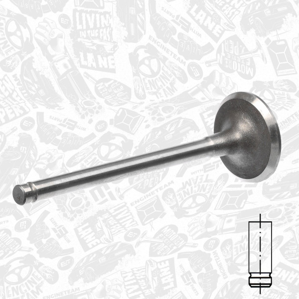 VI0084, Einlassventil, Einlassventil, ET ENGINETEAM, Opel Astra F/Corsa A 1,4i 1988-2001, 641002, 90323519, 29287, R4464/SCR, V91211