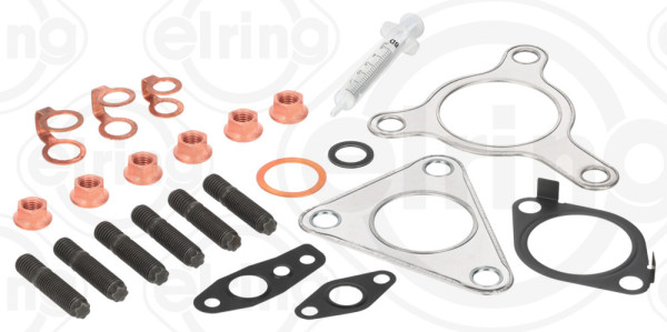 966.430, Mounting Kit, charger, Turbocharger gasket, ELRING, 14401-BN026
