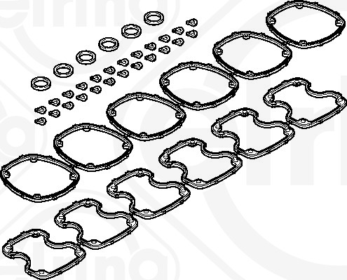 570.478, Gasket Set, cylinder head cover, Cylinder head cover gasket - set, ELRING, 275741-7, 15-26296-02, 20-24166-02/0, 56028700, CDS-741, V31039, 24-24185-03/0, 2757417