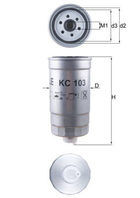 Kraftstofffilter - KC103 MAHLE - 0046736167, 0450133277, 100360