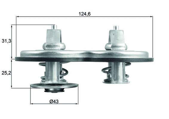 Thermostat, Kühlmittel - TX14183 MAHLE - 49681, 9362000215, 9362000315