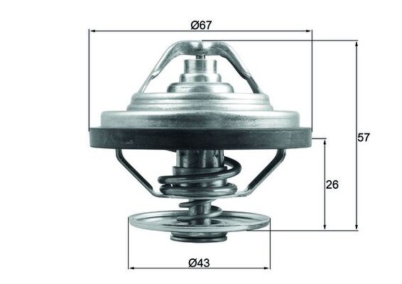 Thermostat, Kühlmittel - TX15883 MAHLE - 172077, 51064020111, TH62183G1