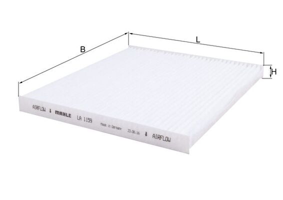 LA1159, Filter, interior air, Cabin filter, MAHLE, 00K68223044AA, 1987435095, 5332600, 80005209, ELR7337, FC223, 80005210, K68223044AA
