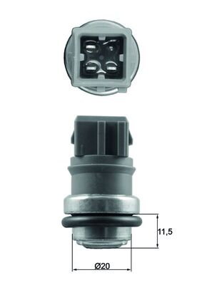 Sensor, coolant temperature - TSE31 MAHLE - 09110298, 7.3550, 7700829427