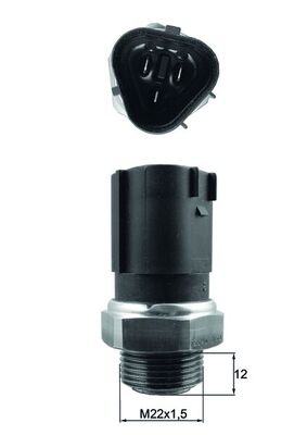 Temperature Switch, radiator fan - TSW65 MAHLE - 1J0959481A, 7.5690