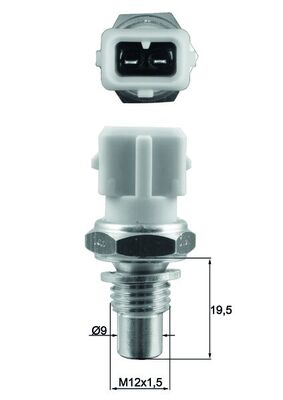 Sensor, coolant temperature - TSE17 MAHLE - 09109810, 3344169, 7.3191