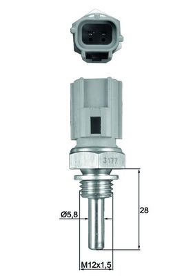 Sensor, Kühlmitteltemperatur - TSE27 MAHLE - 13627791951, 13650-51G10, 22630-KA020