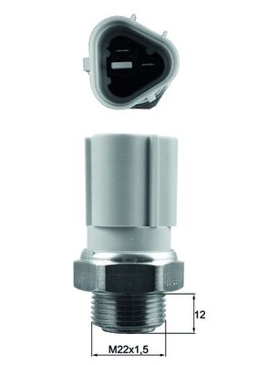 Temperature Switch, radiator fan - TSW57 MAHLE - 1J0959481, 7.5262, 6X0959481