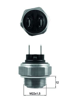 Temperature Switch, radiator fan - TSW64 MAHLE - 1264.03, 126414, 6120663