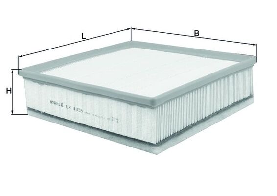 LX4038, Air Filter, Air filter, MAHLE, 2009921, 8981402650, 98140265, ADZ92232, AP120/8, C24049, FA921S, IA3340, J1329020, LVFA1693, N1329024, PAL040, QFA1071, WA9871