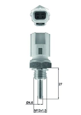 Sensor, coolant temperature - TSE30 MAHLE - 1920KP, 22630-KA140, 30646713