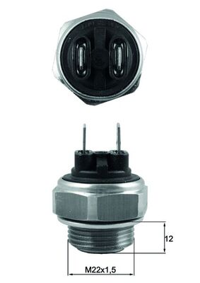 Temperaturschalter, Kühlerlüfter - TSW63 MAHLE - 0000060503687, 7.5002, SE127952.600B