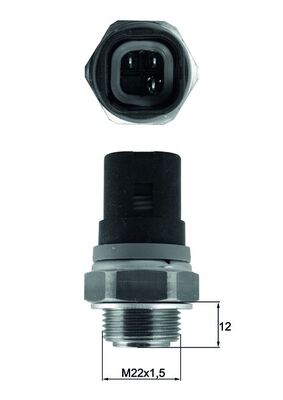 Temperature Switch, radiator fan - TSW67 MAHLE - 09161054, 7.5647, 7700839072