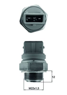 Temperature Switch, radiator fan - TSW68 MAHLE - 0009563868480, 1264.24, 126436