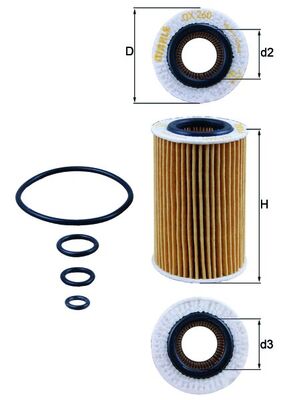Ölfilter - OX260D MAHLE - 0001802809, HU715/6X, SO7171