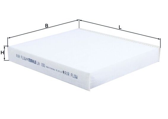 LA100, Filter, Innenraumluft, Innenraumfilter, MAHLE, 06801S10000, 1444, 17021F, 1987431053, 21652345, 24423, 24877, 26301002, 29061, 50013958, 5306300, 85924423, ACE063, AH127, ALC5304, BCF155, BFC1075, C35402, CAF1726, CCF0336, CU2351, DCF110P, E2935LI, EKF207, ELR7069, FC230, HB204, J1344003, JFAAH00, JKR100080