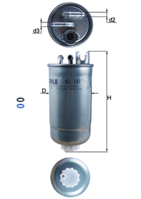 Fuel filter - KL147D MAHLE - 0450906288, 1001270007, 100341
