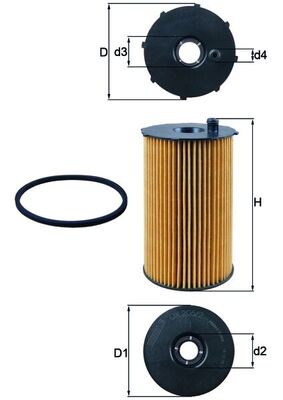 Ölfilter - OX205/2D MAHLE - 10048, 1109AW, 1311289