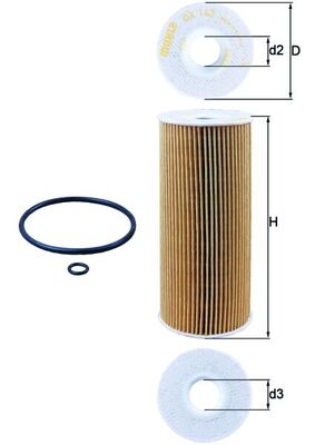 Oil Filter - OX143D MAHLE - 0009830621, 0171568, 038115466
