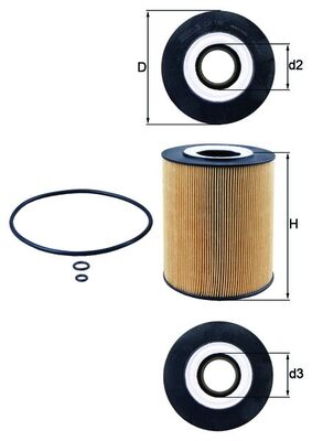Oil Filter - OX146D MAHLE - 10002, 1061, 1457429137