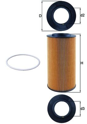 Ölfilter - OX434D MAHLE - 14340180013, 1629393, 2508100