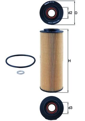 Ölfilter - OX775D MAHLE - 09864B7056, 263203A000, N1310509