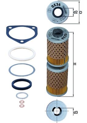 Ölfilter - OX36D MAHLE - 11009056146, MH58, X316