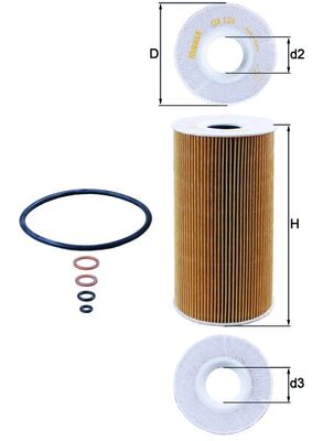 Oil Filter - OX126D MAHLE - 0650318, 0818007, 10011